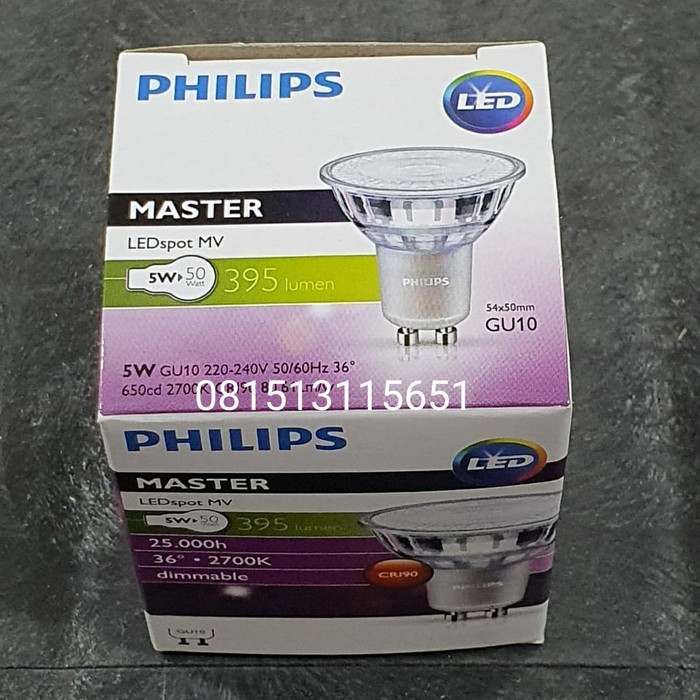 PHILIPS MASTER LED MV GU10 5W 36Â° 2700K DIMABLE