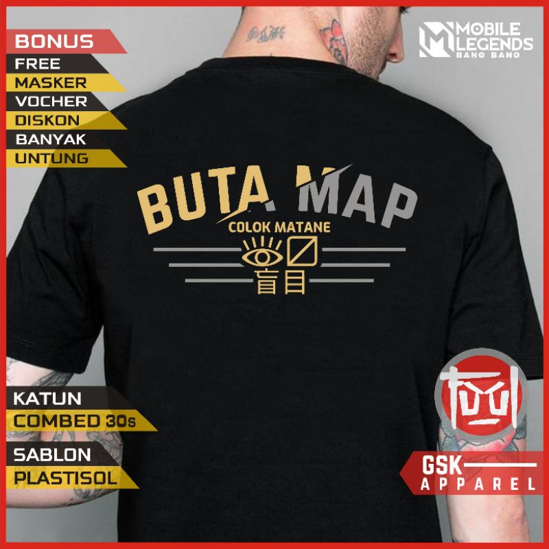 KAOS KATA KATA BUTA MAP MLBB / KAOS DISTRO PRIA WANITA