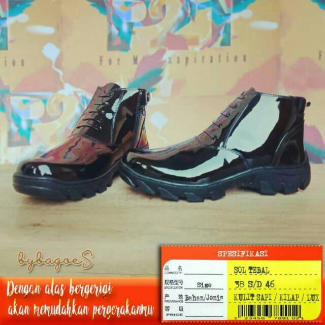 Sepatu dinas polri/tni/pns,pdh tinggi sol pdl tebal