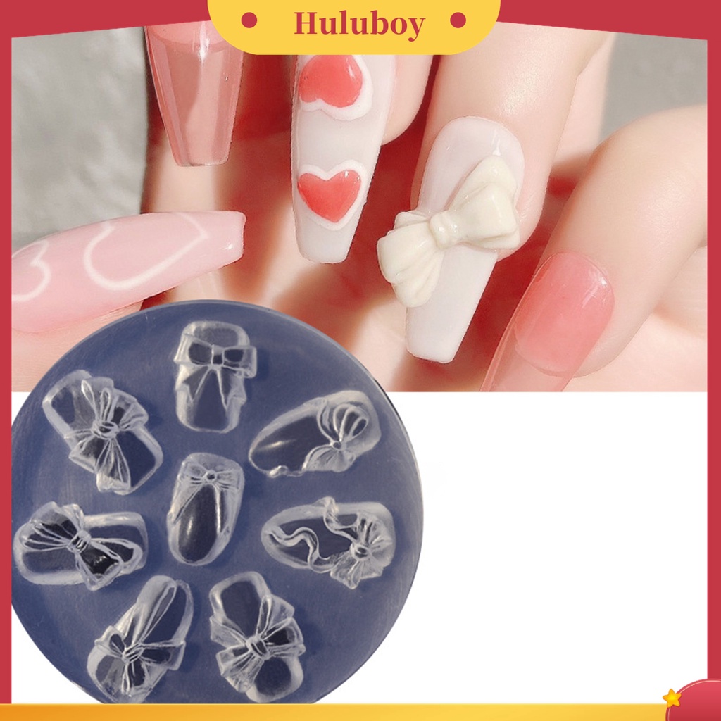 Huluboy Huluboy♡ Cetakan Kuku Tebal Tiga Dimensi Bentuk Pita Untuk Salon