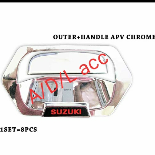 PAKET COVER OUTER mangkok + HANDLE pintu mobil SUZUKI APV  / APV ARENA / CHROME crome hitam TEMPEL avp 2005 2006 2007 2008 2009 2010 2011 2012 2013 2014 2015 2016 2017 2019 2018 2020 2021