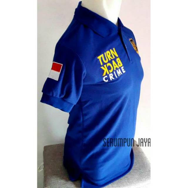 KAOS SECURITY BIRU TURN BACK CRIME - KAOS TBC SECURITY BIRU LOGO KUNING FULL BORDIR