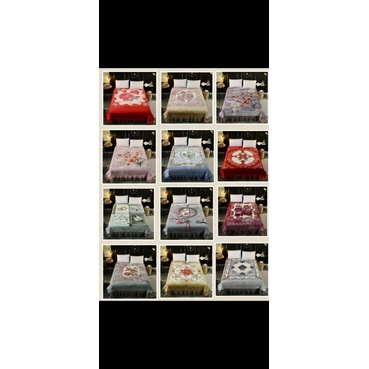 SELIMUT RENDA BAHAN DOUBLE, LAPISAN DALAM BAHAN KATUN JEPANG-Seri motip
