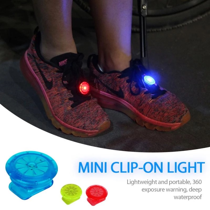 Safety Warning Light Outdoor Sports Night Running Walking Cycling LED Luminous Shoe Clip Lamp Bicycle Accessories