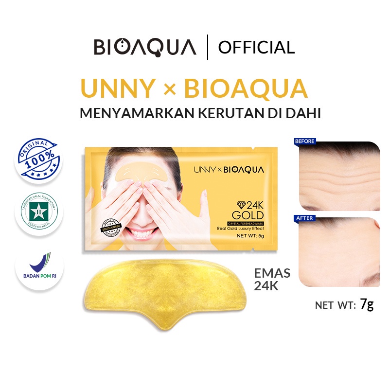 ✨ AKU MURAH ✨BIOAQUA 24K Gold Collagen Crystal Forehead Mask 7g