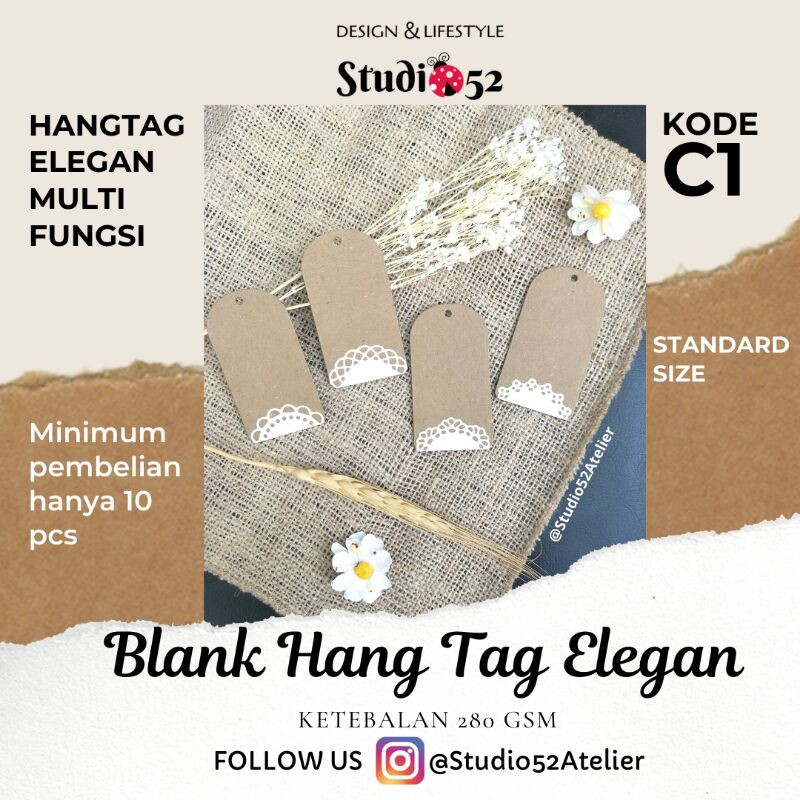 

Hang Tag Polos Aesthetic Elegan Unik Multifungsi Variasi Paper Doyleys kode C1