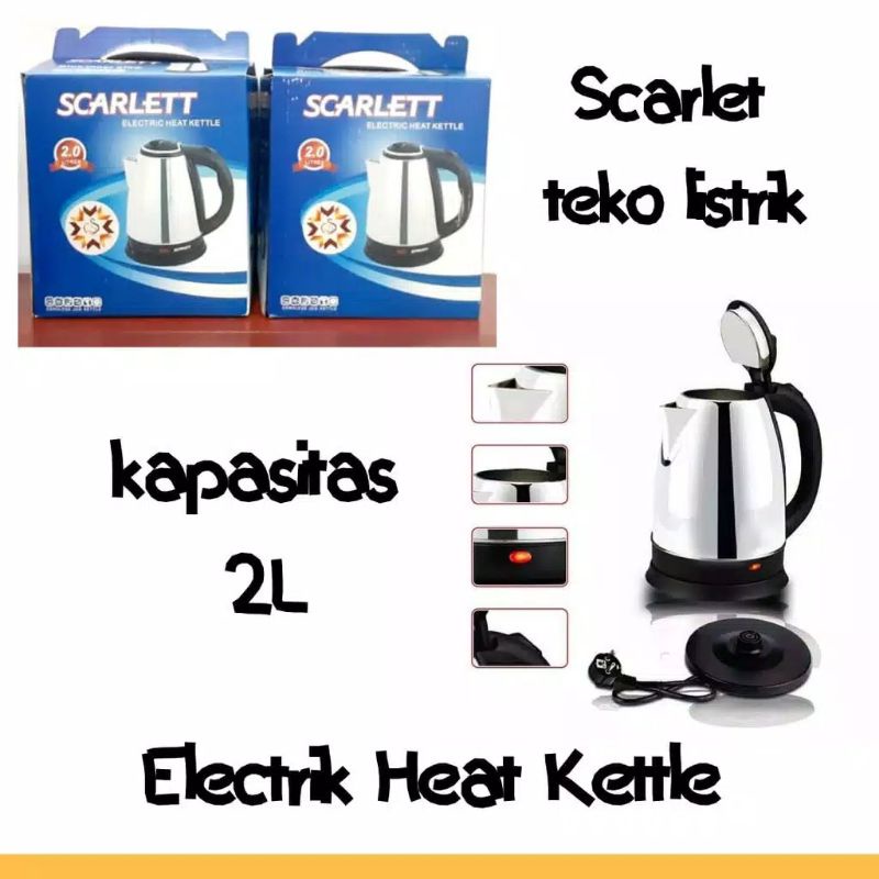 TEKO LISTRIK SCRATLETT TEKO LISTRIK PERABOTAN DAPUR ALAT MASAK AIR PANAS ALAT RUMAH TANGGA