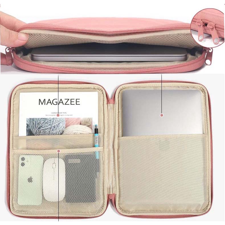 Tas Laptop BRINCH Softcase Sleeve 13 14 inch -Ungu