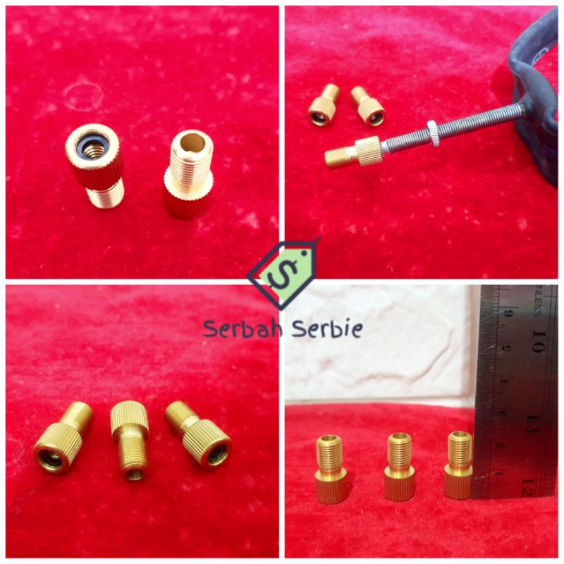 ADAPTOR BAN PENTIL PRESTA SEPEDA FIXIE VALVE FRANCE SAMBUNGAN TUTUP PENTIL POMPA KUNINGAN KONERKTOR