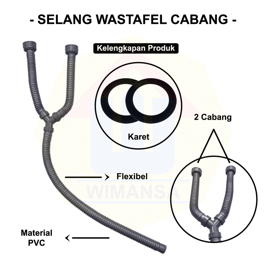 ERNESTO SELANG BAK CUCI PIRING CABANG PVC - SELANG WASTAFEL