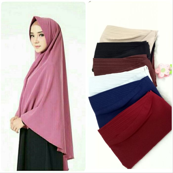 [FaFi] Hijab Bergo Size XL Maryam Pet/khimar pet/bergo/makassar murah