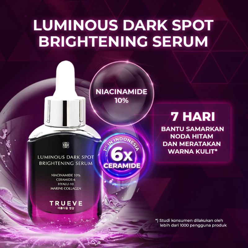 (Clearence Sale) Trueve Luminous Dark Spot Brightening Serum, Acne serum, BHA Aha Serum, Niacinemide 10% serum ,Toner, Moisturizer