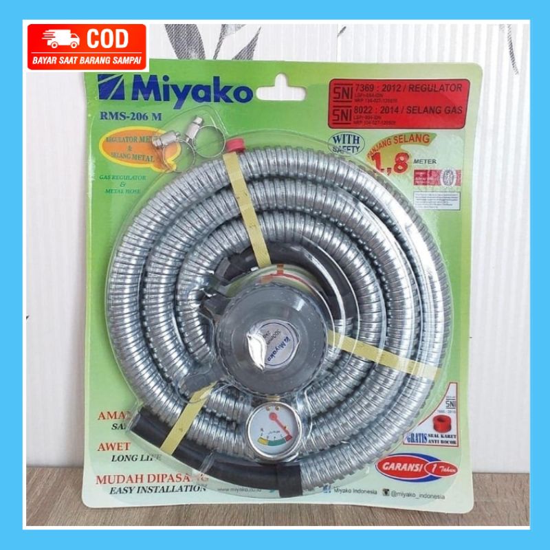 Miyako RMS-206M Paket Selang Regulator Gas + Meter