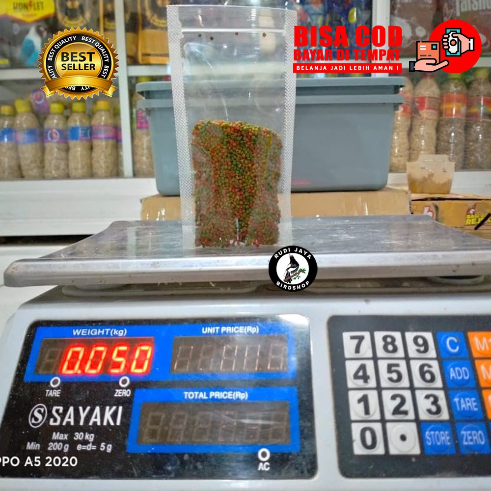 NUTRIBIRD KOMPLET 50 GRAM KEMASAN PLASTIK VERSELE LAGA ASLI MAKANAN VOER PUR PAKAN BURUNG PLECI