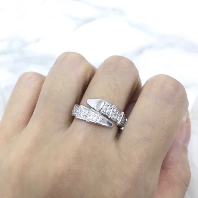 TM375 CINCIN SISIK NAGA WHITEGOLD EMAS PUTIH ASLI