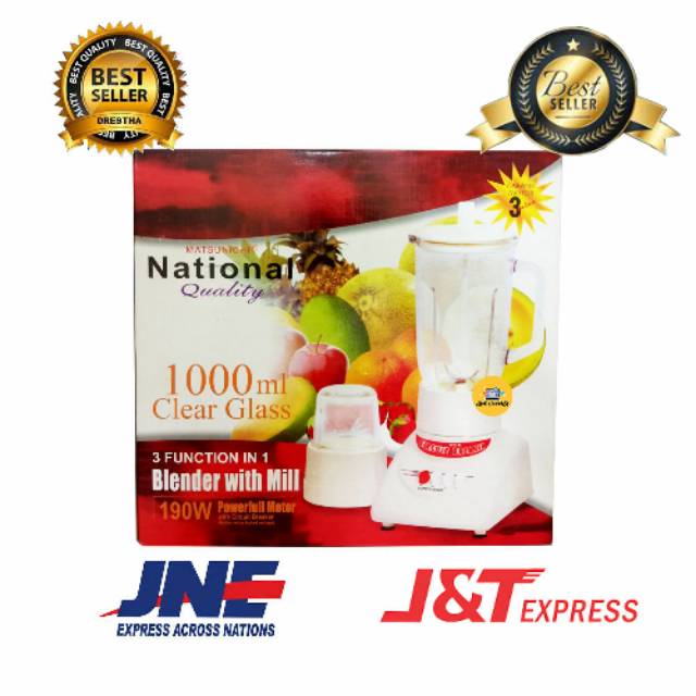 Beliajadulu88 Blender National Kaca Matsunichi 3 IN 1 Kapasitas 1 Liter