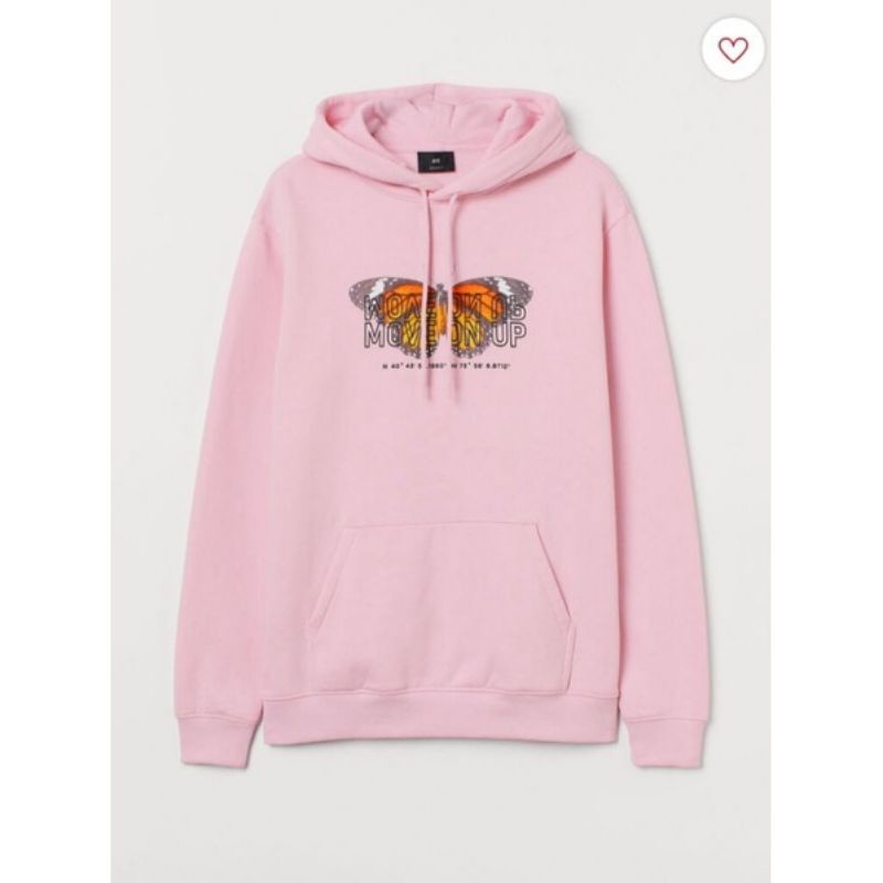 Hoodie Butterfly Move On H*M Pink