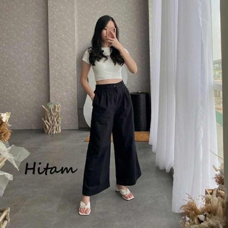 YUKA SLIM KULOT /KULOT WANITA KATUN LINEN RAMI /ELAINE PANT CULLOTE KATUN RAMI / MAURA PANTS TALI