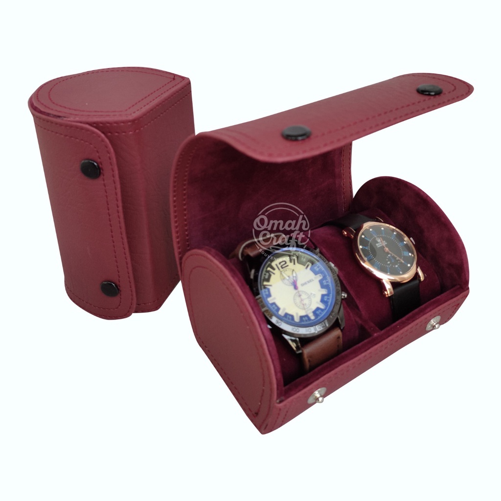 Traveller Watch Case organizer Couple / PROMO Tempat Jam Tangan isi 2