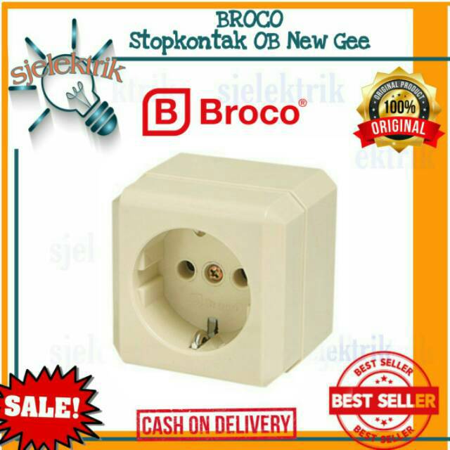 Stopkontak Outbow  Broco 1 Lubang / Stop Kontak Ob Persegi Cream bakelite