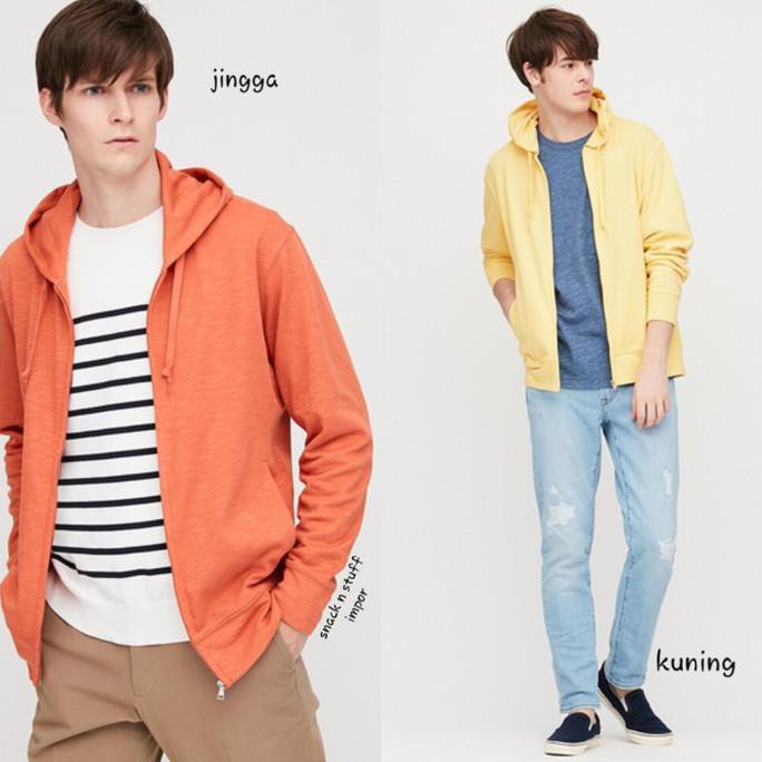 Uniqlo Jaket Pria AIRism UV Cut Hoodie Ritsleting - TURUN HARGA Kode 668