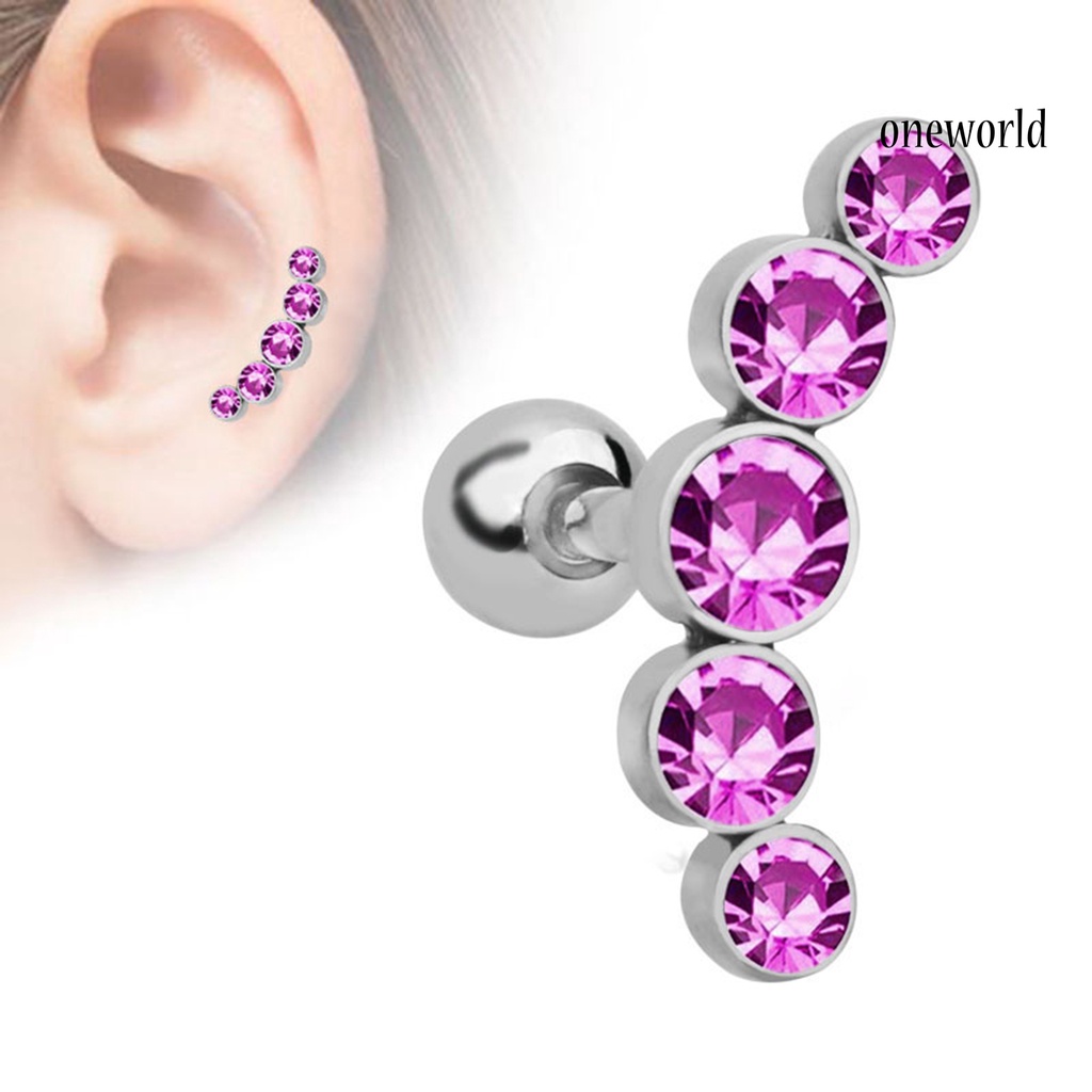 OW# 1Pc Women Stainless Steel Cartilage Helix Tragus Ear Stud Piercing Earring Gift