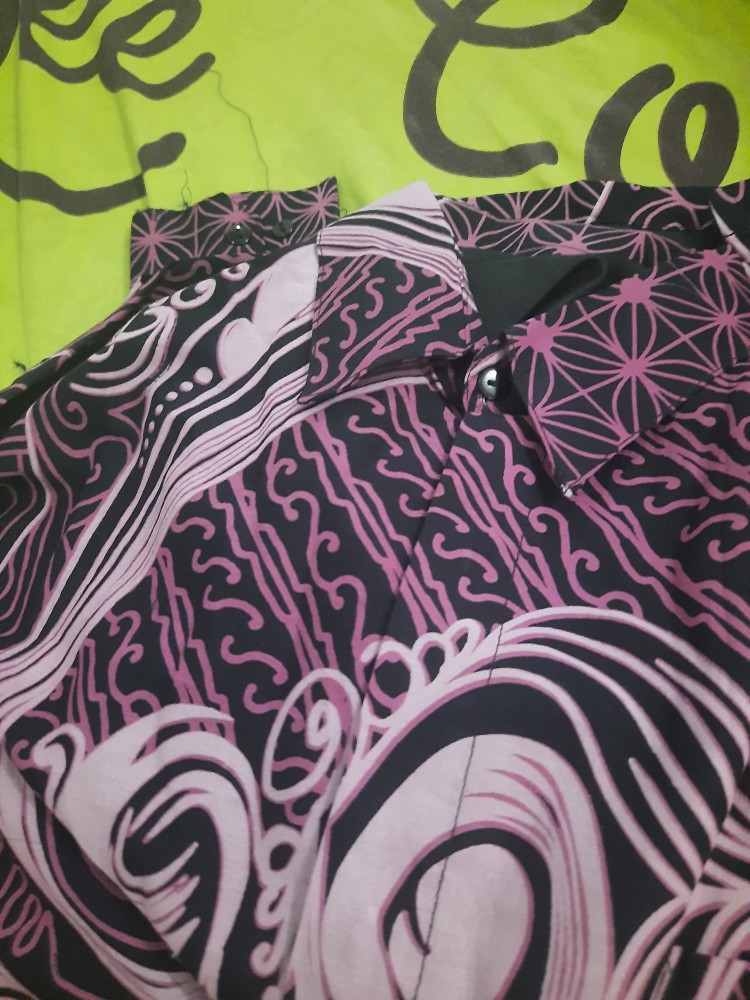 Uwer Ungu Kemeja Batik Hem Pria Lngan Panjang Full Furing