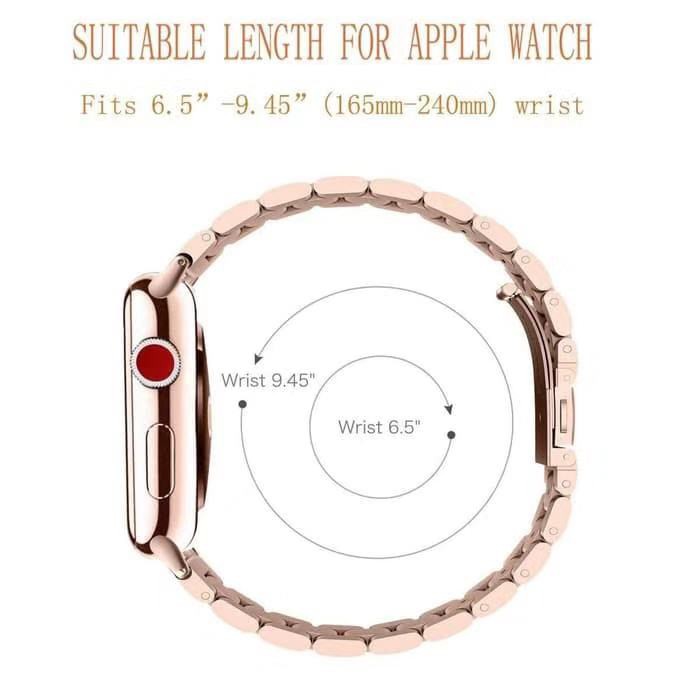 Roppu Stainless Steel Metal Strap for Apple Watch Series 1 2 3 4 (38mm,40mm,42mm,44mm)