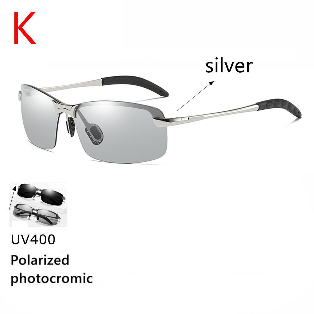 UV400 Kacamata Polarized Photocromic Pria Wanita Photocromic Siang Malam Auto Change Color-K