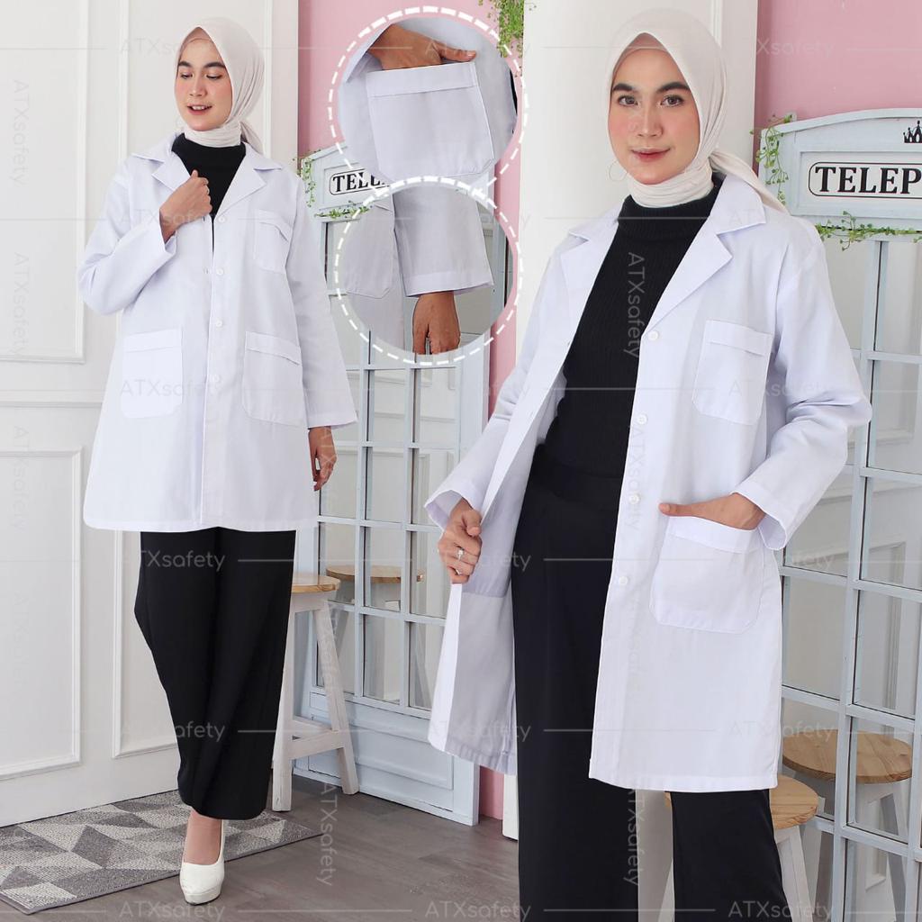 Jas Lab / Jas Laboratorium / Baju Praktikum / Jas Lab Lengan Panjang / Jas Lab Lengan Pendek ATX