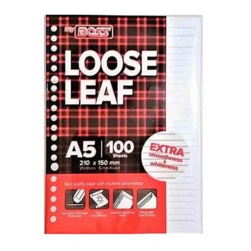

Loose Leaf garis Binder Big Boss A5 100 Sheets 210x150mm / Isi Binder i Big Boss Ukuran A5