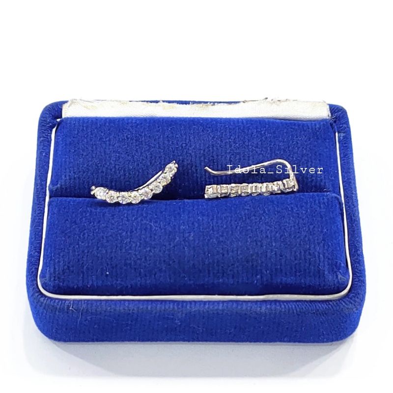 ANTING TUSUK PERAK ASLI SILVER WANITA 925 LAPIS EMAS PUTIH MODEL GIWANG TUSUK KOREA PERMATA - PERHIASAN PERAK WANITA ASLI