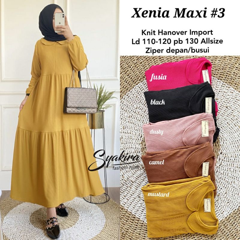 TKG - XENIA MIDI/MIDI DRESS WANITA KAOS KNITE HANOVER JUMBO VIRAL KEKINIAN BY FASHION SOLO