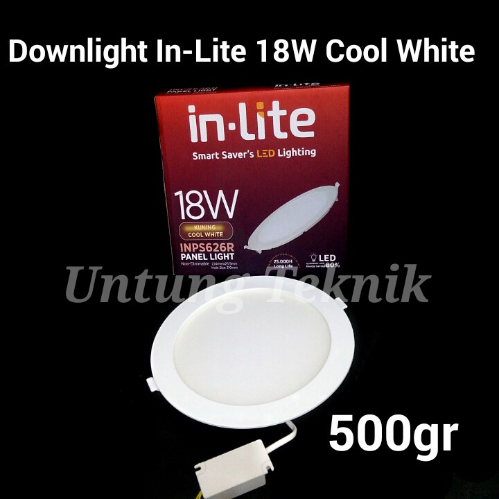 In-Lite 18 watt Lampu LED Downlight Bulat IB Cool White