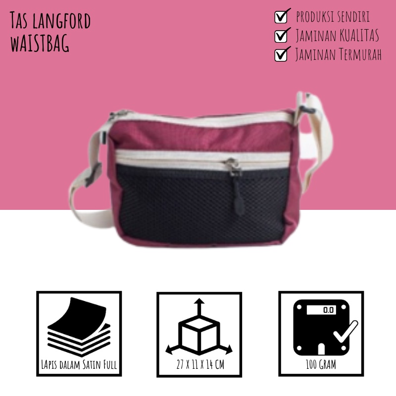 Tas Waistbag Selempang Travel Remaja Dewasa Pinggang Bahu Dada Model Korea Fashion Terkini Stylish Terbaru Murah Simple Casual Elegan Premium  Import Lokal Original Unisex Pria Wanita Cewek Cowok