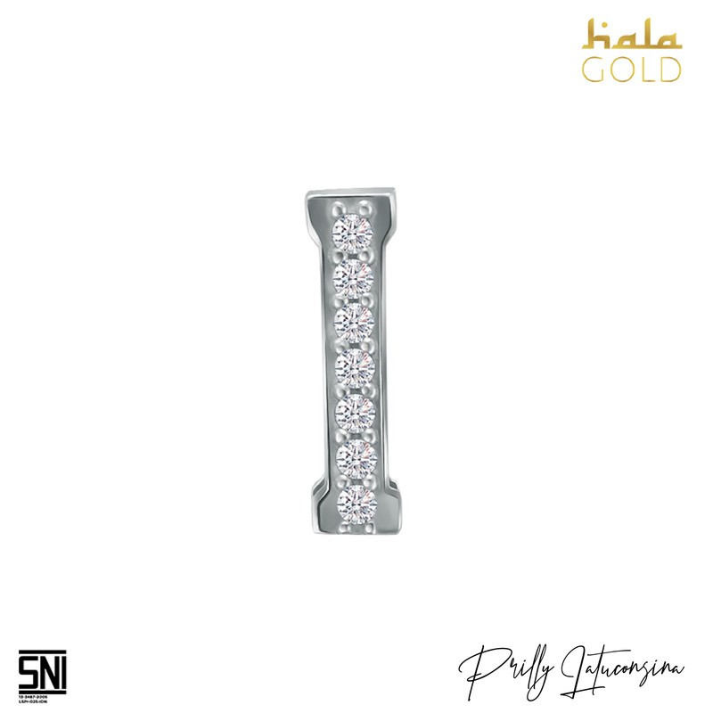 Liontin Emas Prilly Lop U Gold Huruf Alphabet I