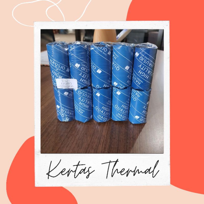 

Kertas termal printer bluetooth Hausjo 57x31 mm Premium Quality isi 10 roll