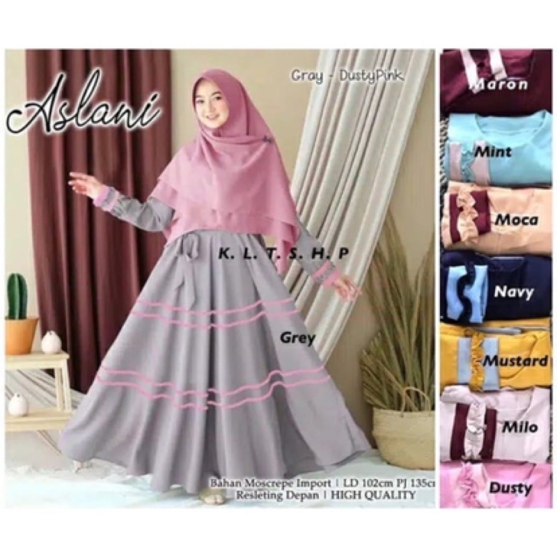 1 SET GAMIS + HIJAB GAMIS ELIZA