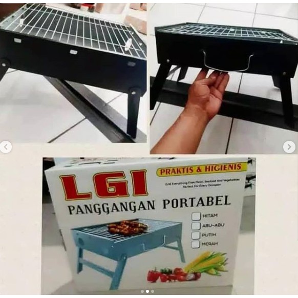 ALAT PANGGANG PORTABLE PANGGANGAN GRILL Sate BBQ lipat MULTIFUNGSI LGI