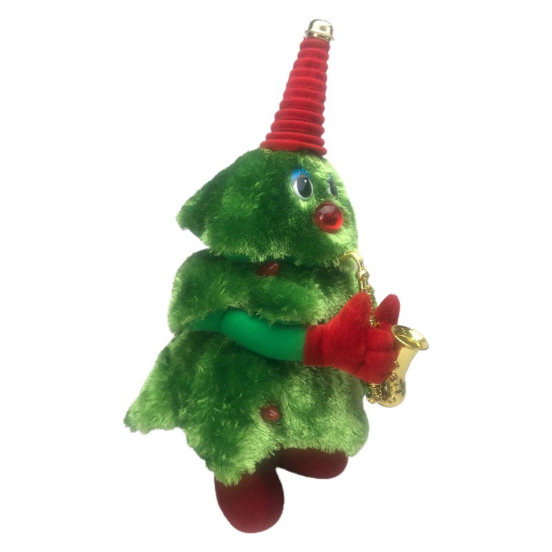 Mainan Boneka Pohon Natal Bahan Plush Dengan LED Untuk Pesta