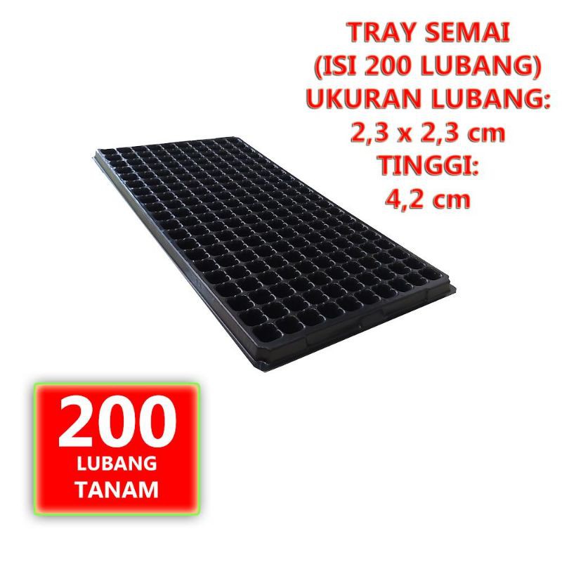 Pot tray semai bibit 200 lubang tanam 100 lembar