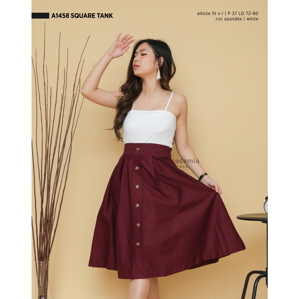 A1458 Square Tank - MACADAMIA HOUSE FASHION WANITA - TANKTOP - CASUAL SANTAI-4