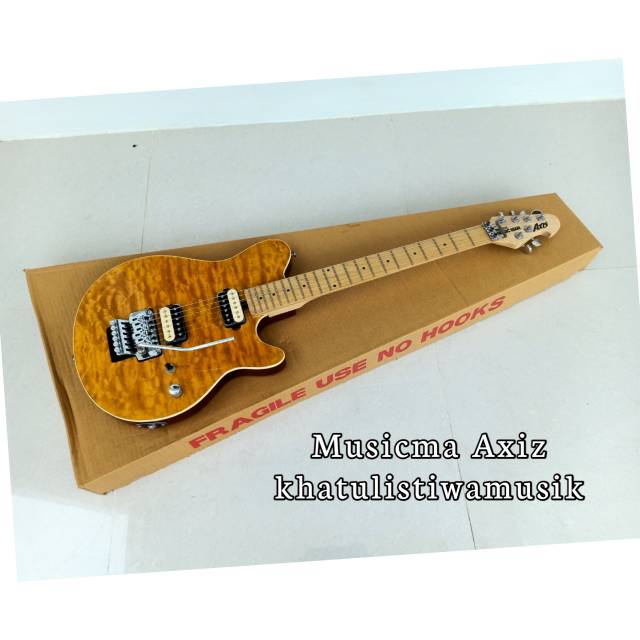 Gitar Musicman Axis yellow updown pabrikan PU gnb korea