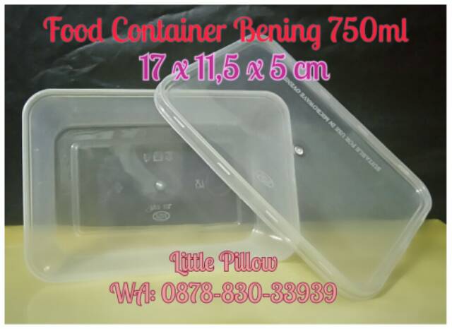 (ISI 25PCS - KOTAK 750) Kotak Makan Plastik 750ml/ Box Plastik/ Food Container/ Kotak Makan Bening