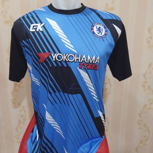 Kaos bola CHEL biru laut printing