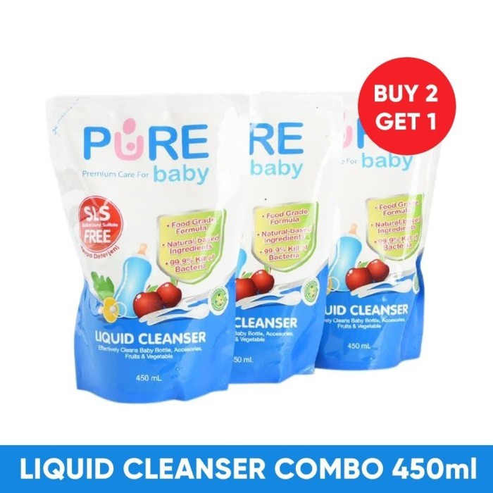 Pure BB Liquid Cleanser Pencuci Botol  450ml Buy 2 Get 1 - PB-LC450B2G1