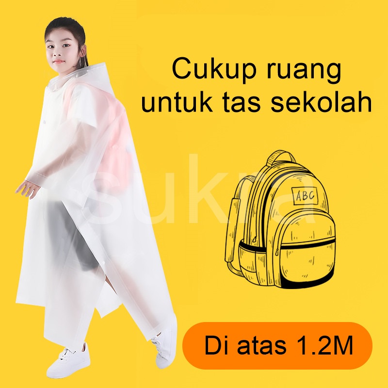 JAS HUJAN Anak-anak bahan Vinil/ Sepeda Motor/ Dapat digunakan kembali