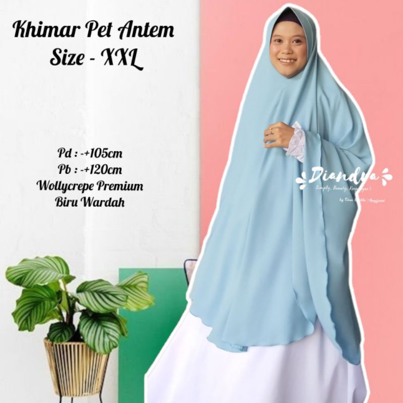 Diandra Hijab Size XXL Pet  dan NON PET Wollycrepe