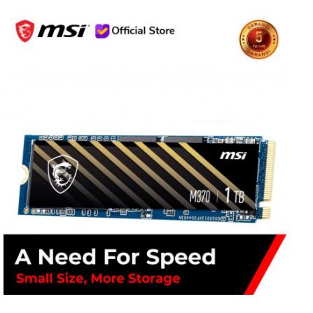 Ssd m.2 nvme msi spatium 1tb PCIe 3.0 x4 2280 3d nand flash m-370 m370 - m2 m-key nvm 1.3