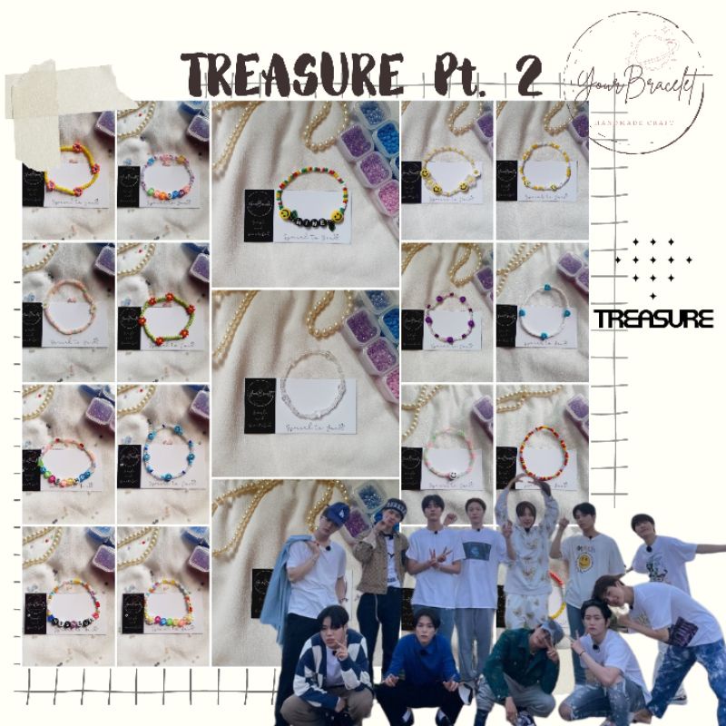 [B4]-(PRE ORDER) [TREASURE Pt 2]Gelang manik | bracelet beads | gelang member idol Kpop (TREASURE) | Gelang korea | Yoshi, Jeongwoo, Jaehyuk, etc